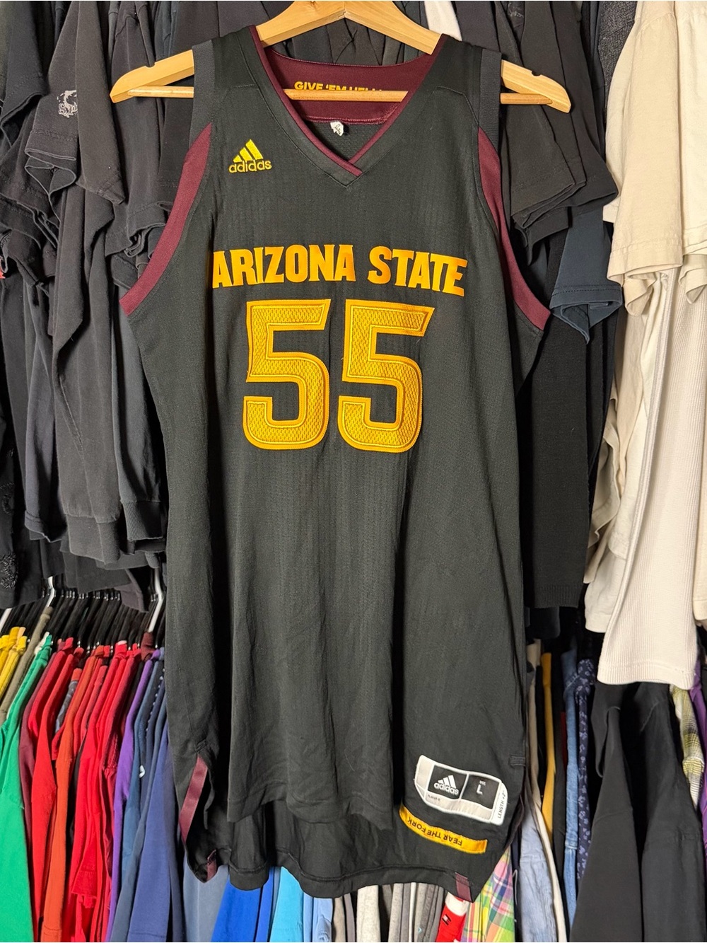 adidas Arizona State Women’s Basketball Jersey Large Black Player Issued Sample
